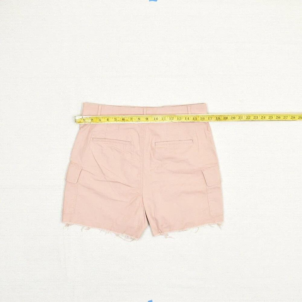 Loft Women Cargo Shorts Zip Solid Pockets Cotton Pink Size 8